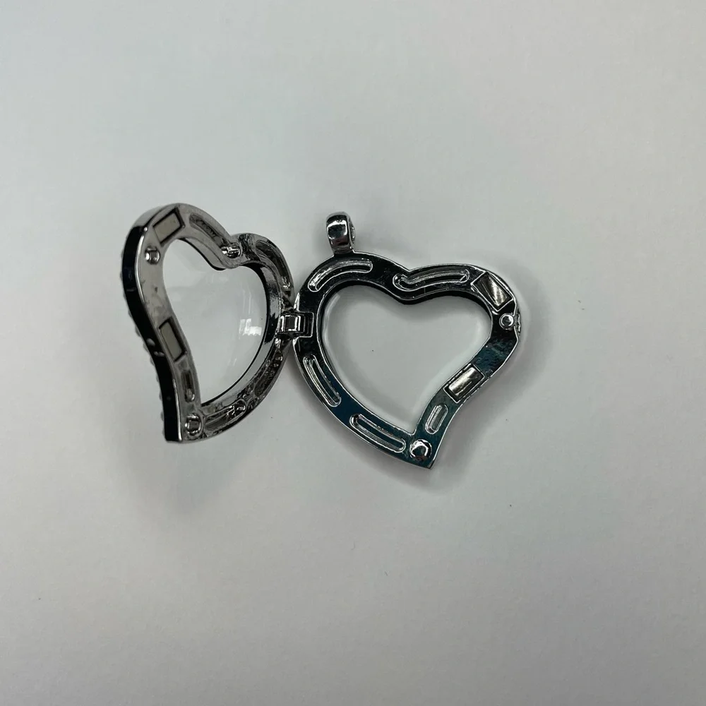 Radiant Sparkle Silver-Tone Gem Dazzle Heart Locket - Picture 3 of 4